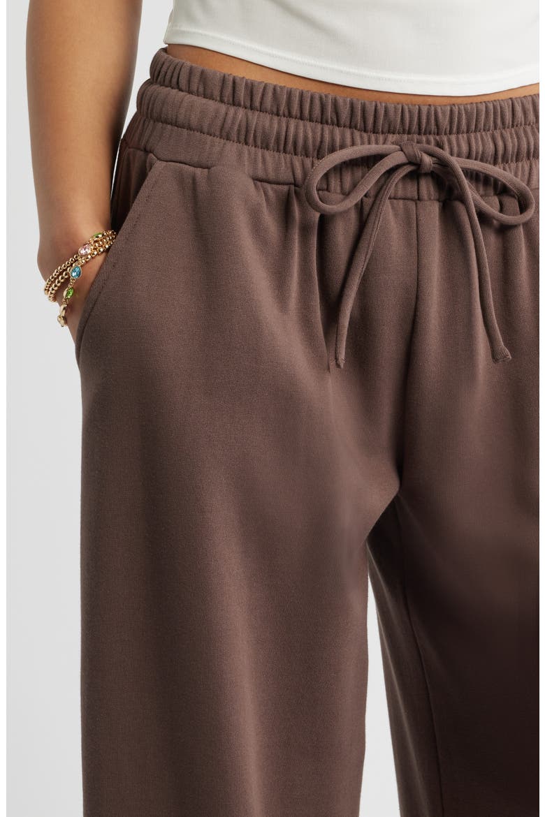 Barrel Leg Fleece Sweatpants, Alternate, color, BROWN QUARTZ