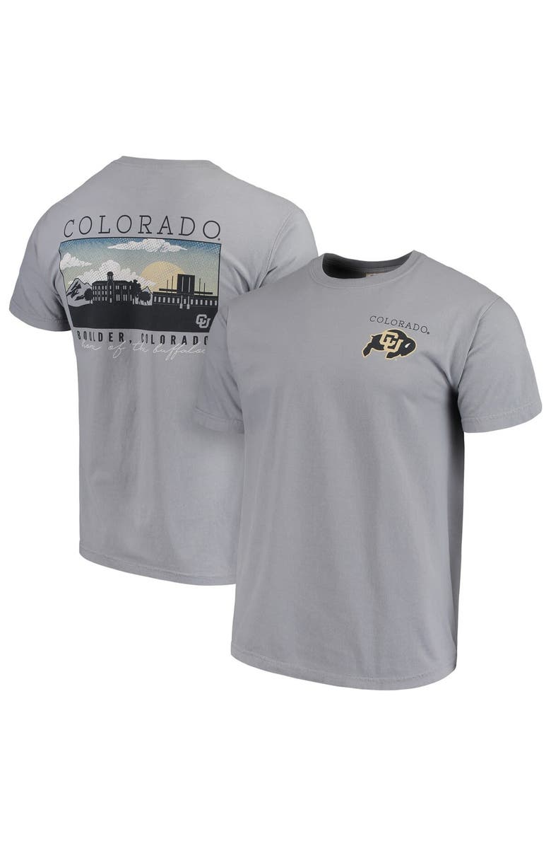 IMAGE ONE Men's Gray Colorado Buffaloes Comfort Colors Campus Scenery T-Shirt, Main, color, Gray