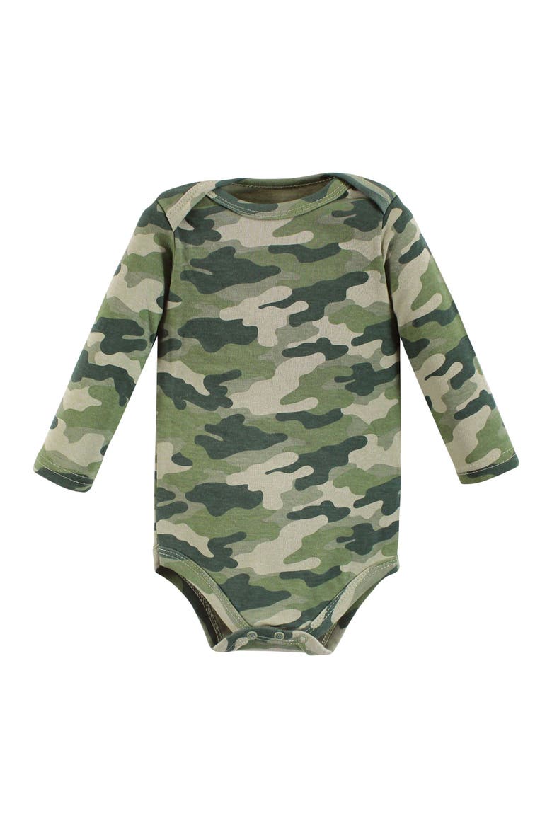 Long-Sleeve Cotton Bodysuit Collection 7-Piece Set, Alternate, color, Into The Woods Prints 7-Pack