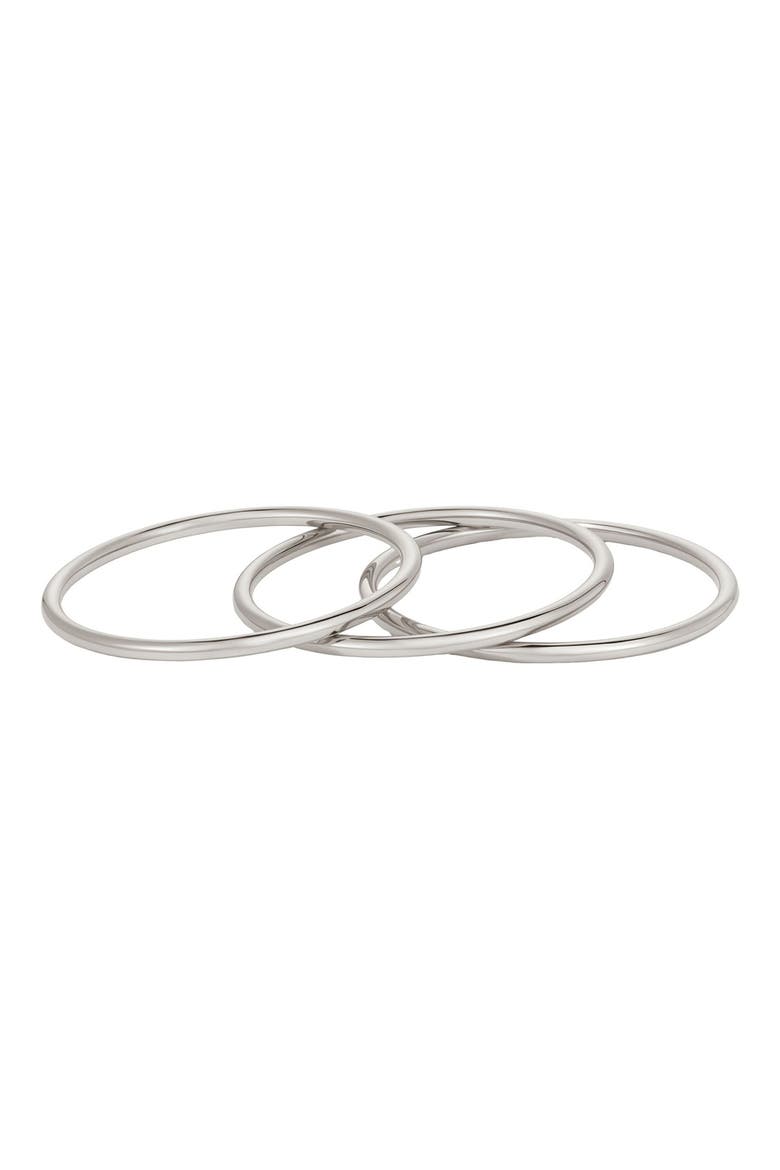 Set of 3 Tarnish Resistant Bangle Bracelets, Main, color, SILVER