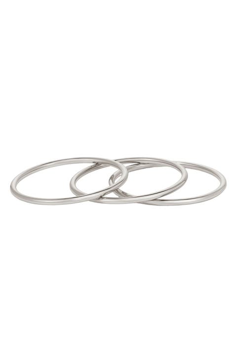 Set of 3 Tarnish Resistant Bangle Bracelets