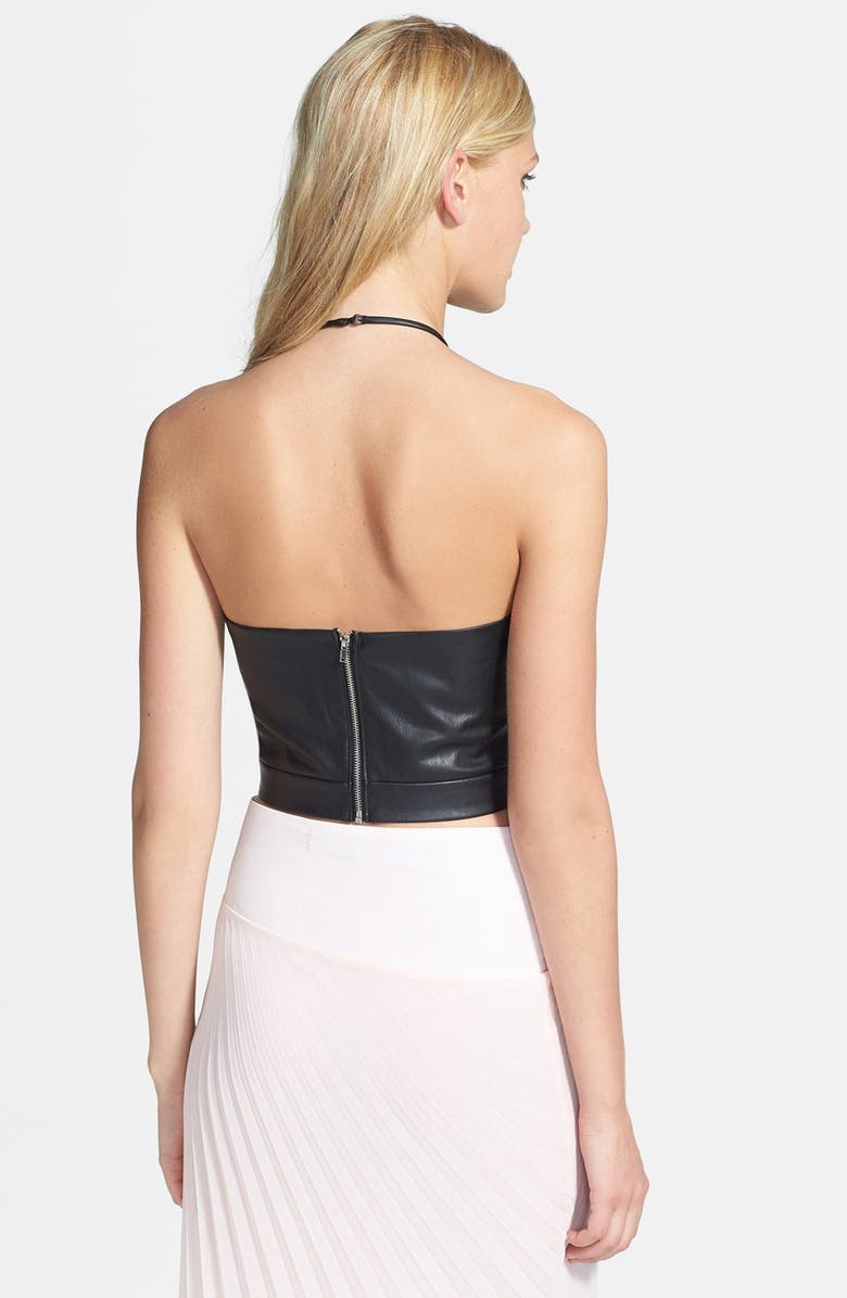 ASTR the Label ASTR Faux Leather Halter Crop Top, Alternate, color,