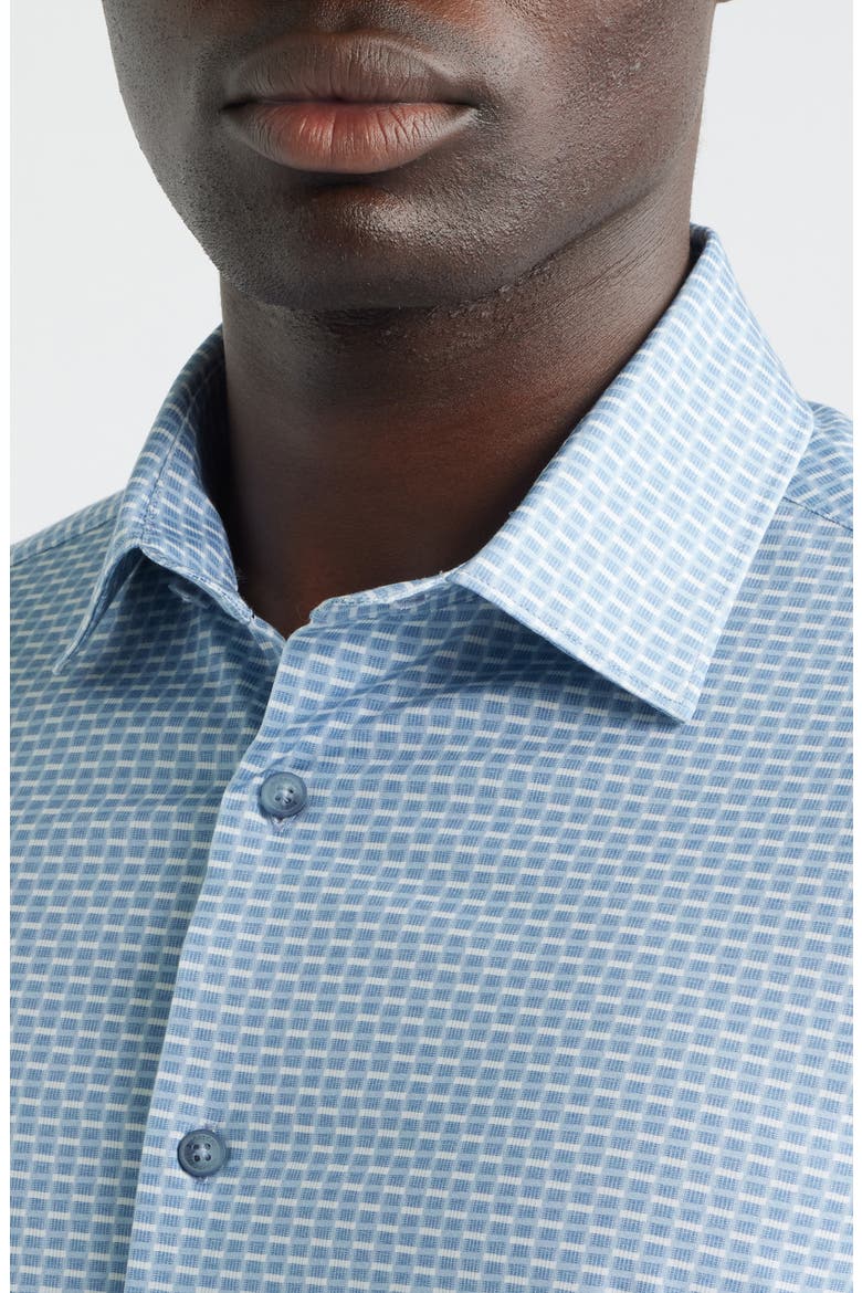 Miles OoohCotton® Print Short Sleeve Button-Up Shirt, Alternate, color, HAZY BLUE