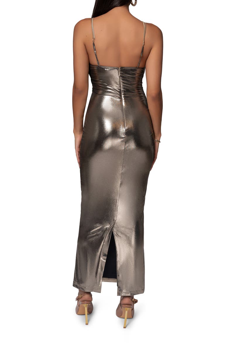 Visions of You Sleeveless Maxi Dress, Alternate, color, GOLD