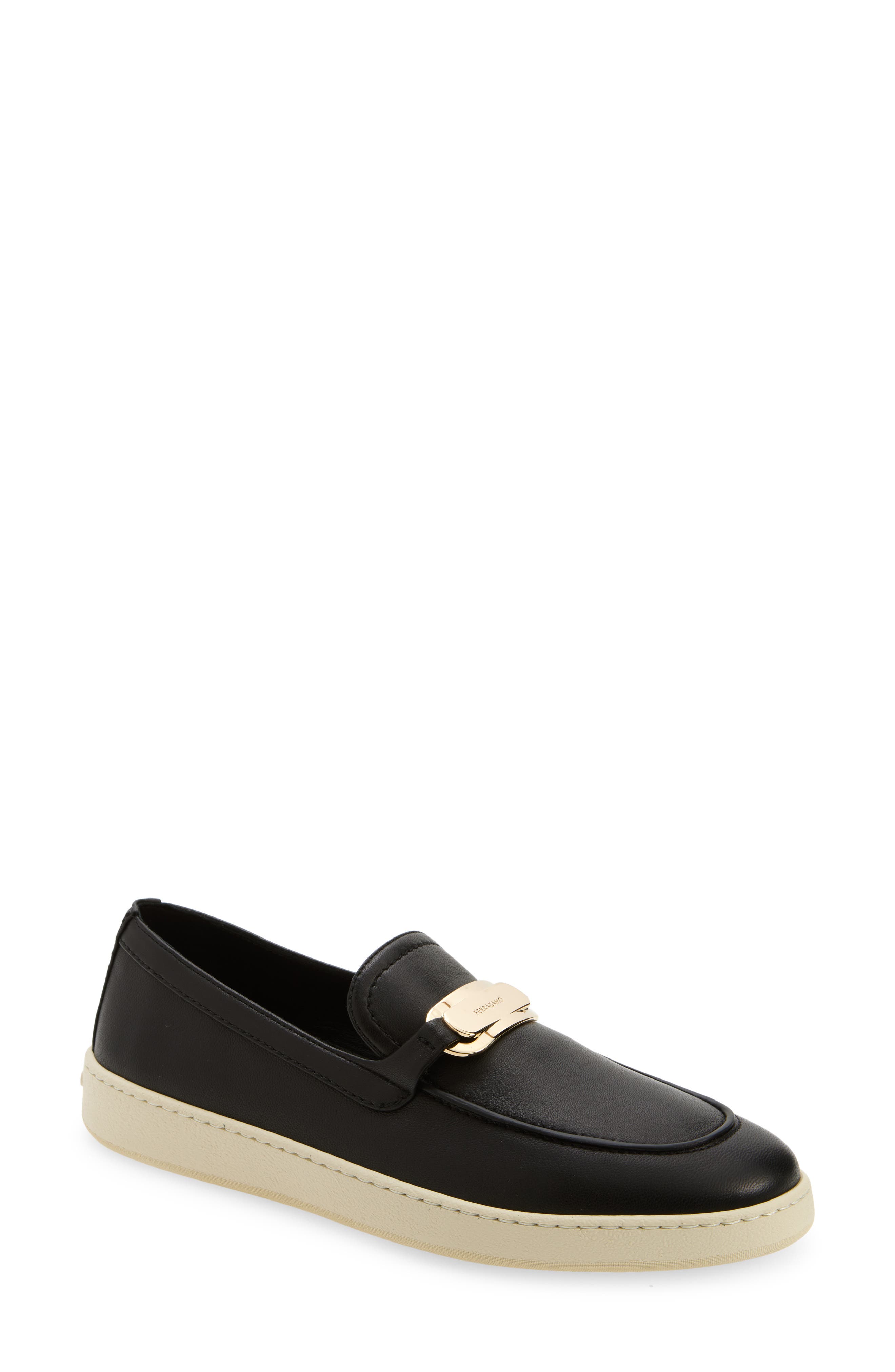 FERRAGAMO Crio Logo Loafer, Main, color, Black