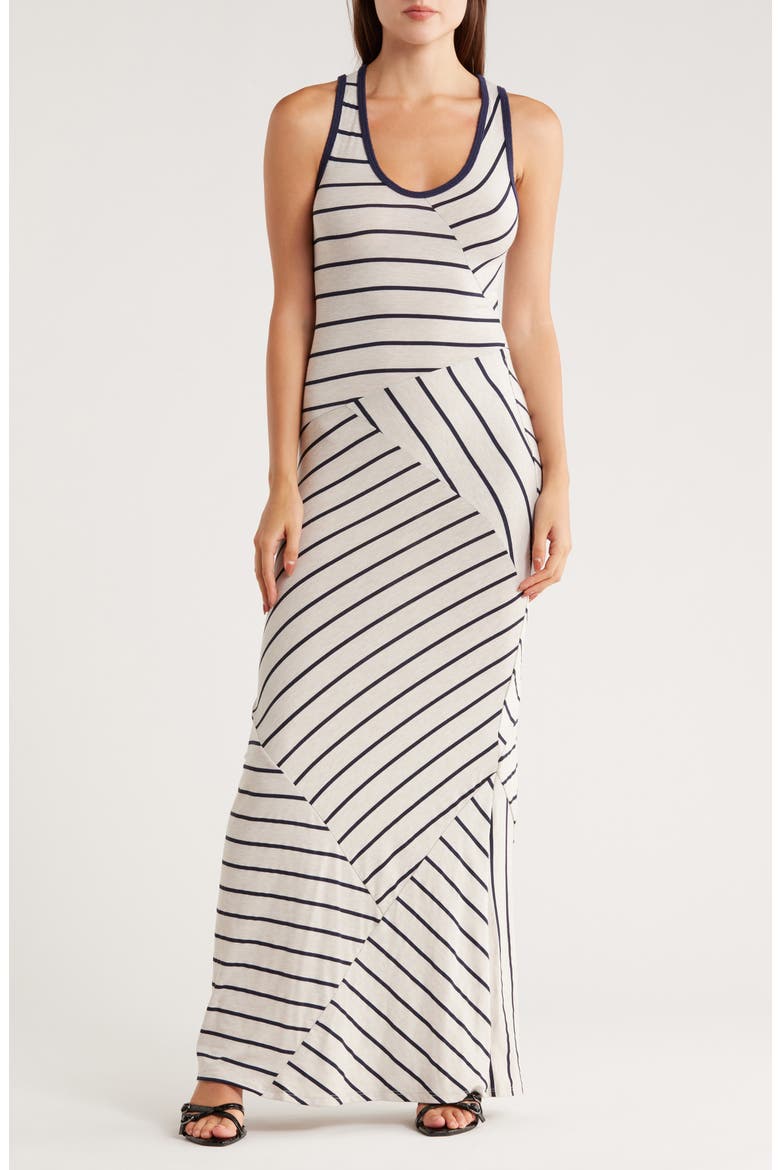Panel Maxi Dress, Main, color, GREY NAVY