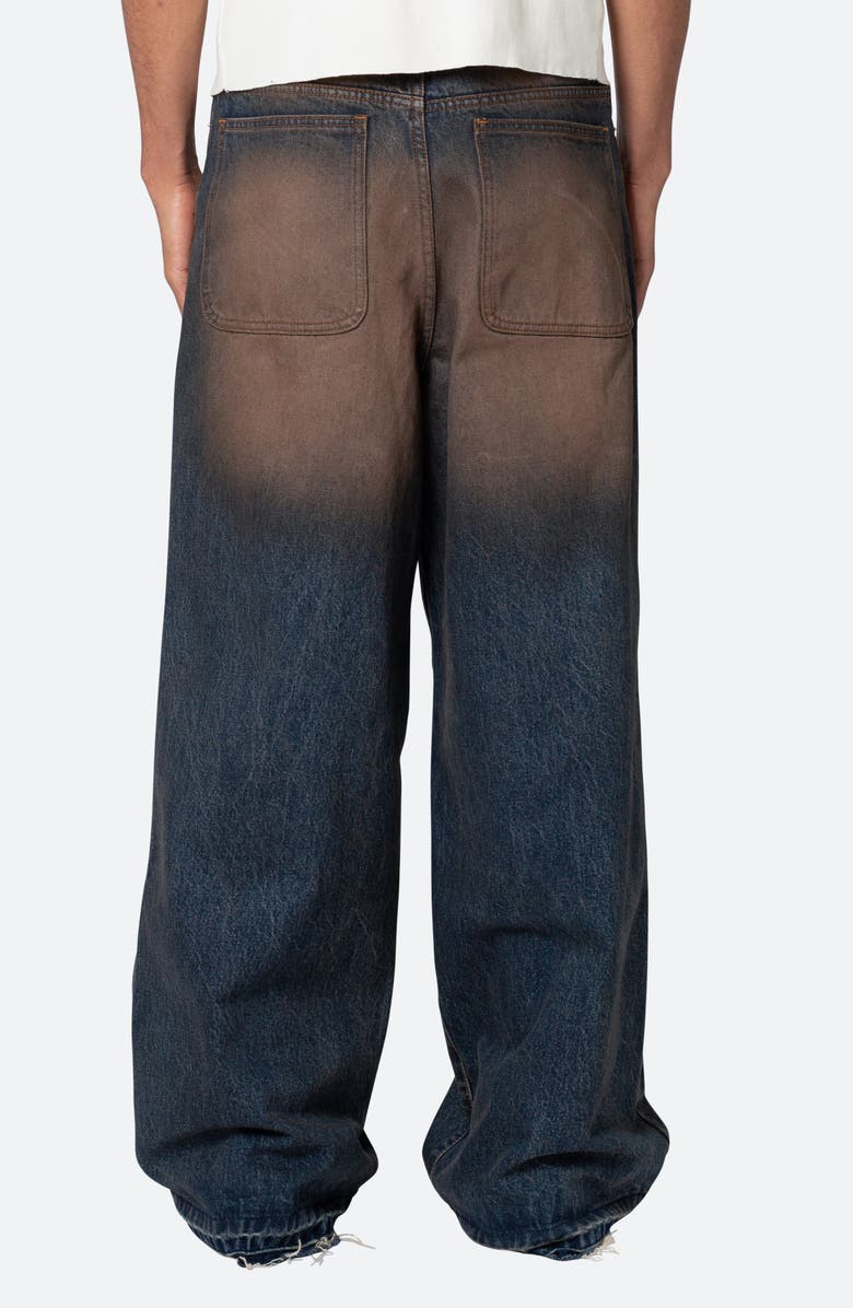 mnml Baggy Rave Ripped Wide Leg Jeans, Alternate, color, Rust