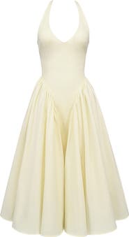 HOUSE OF CB Marilyn Halter Cotton Blend Midi Sundress