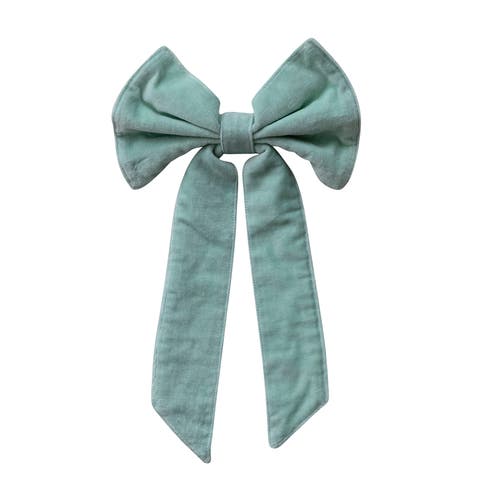 Velvet Cotton Bow with Iron Clip