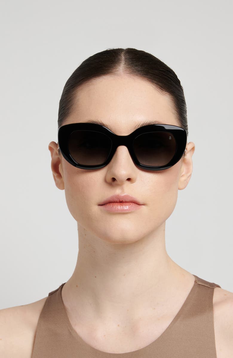 Stuart Weitzman 51mm Gradient Butterfly Sunglasses, Alternate, color, Black/ Dark Grey Sf