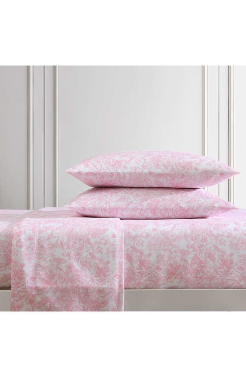 Betsey Johnson Fairytale Floral Sheet Set In Light Pastel Pink