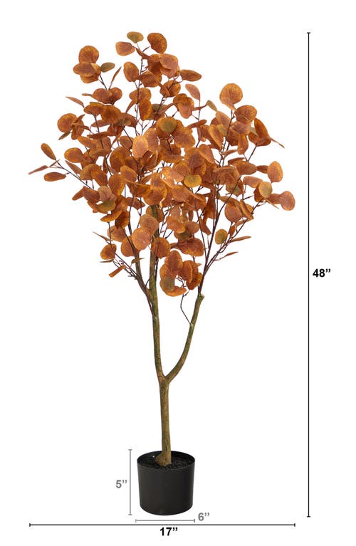 Nearly Natural 4-foot Autumn Eucalyptus Artificial Tree In Orange