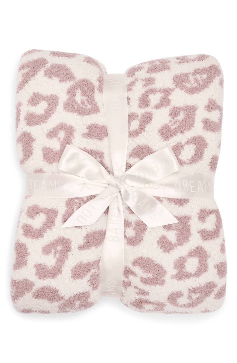 Barefoot Dreams<sup>®</sup> CozyChic<sup>®</sup> Leopard Print 45 x 60 Throw Blanket, Alternate, color, Faded Rose/ Cream