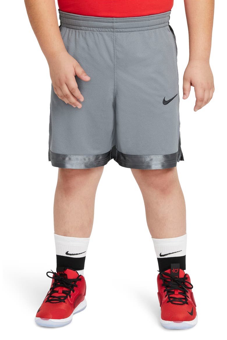Kids' Elite Basketball Shorts, Alternate, color, SMOKE GREY/ BLACK