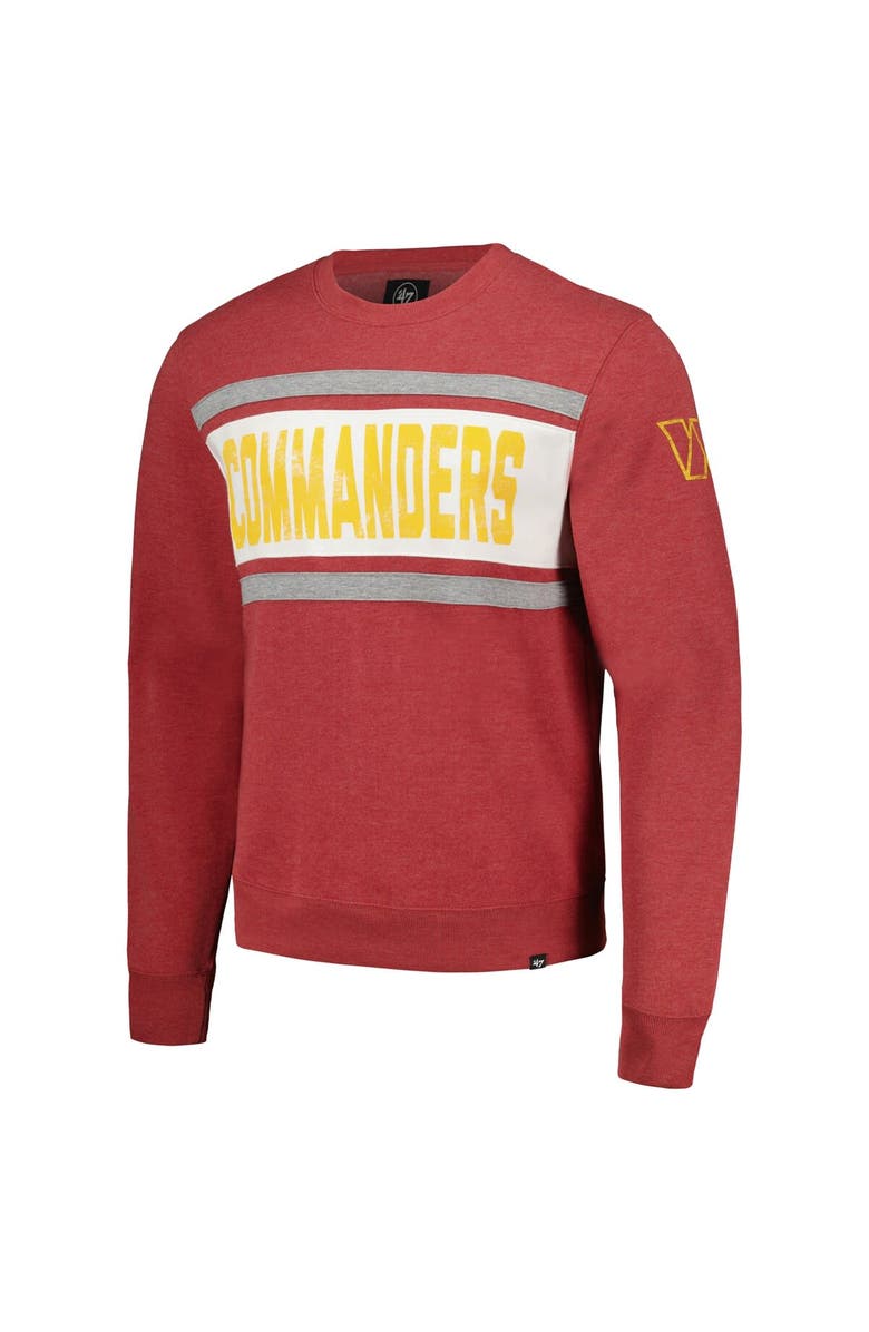 '47 Men's '47 Heathered Burgundy Washington Commanders Bypass Tribeca Pullover Sweatshirt, Alternate, color, Burgundy