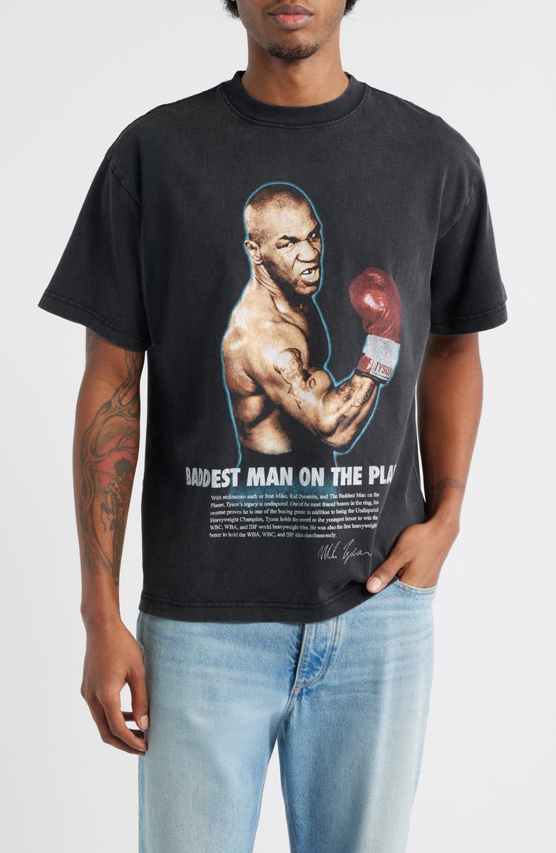 ID Supply Co Mike Tyson Feared Fists Graphic T-Shirt, Main, color, Washed Black