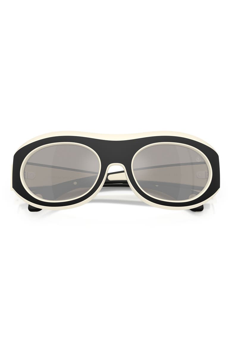 Ramillon 54mm Polarized Oval Sunglasses, Alternate, color, BUTTER / BLACK / MIRROR SILVER
