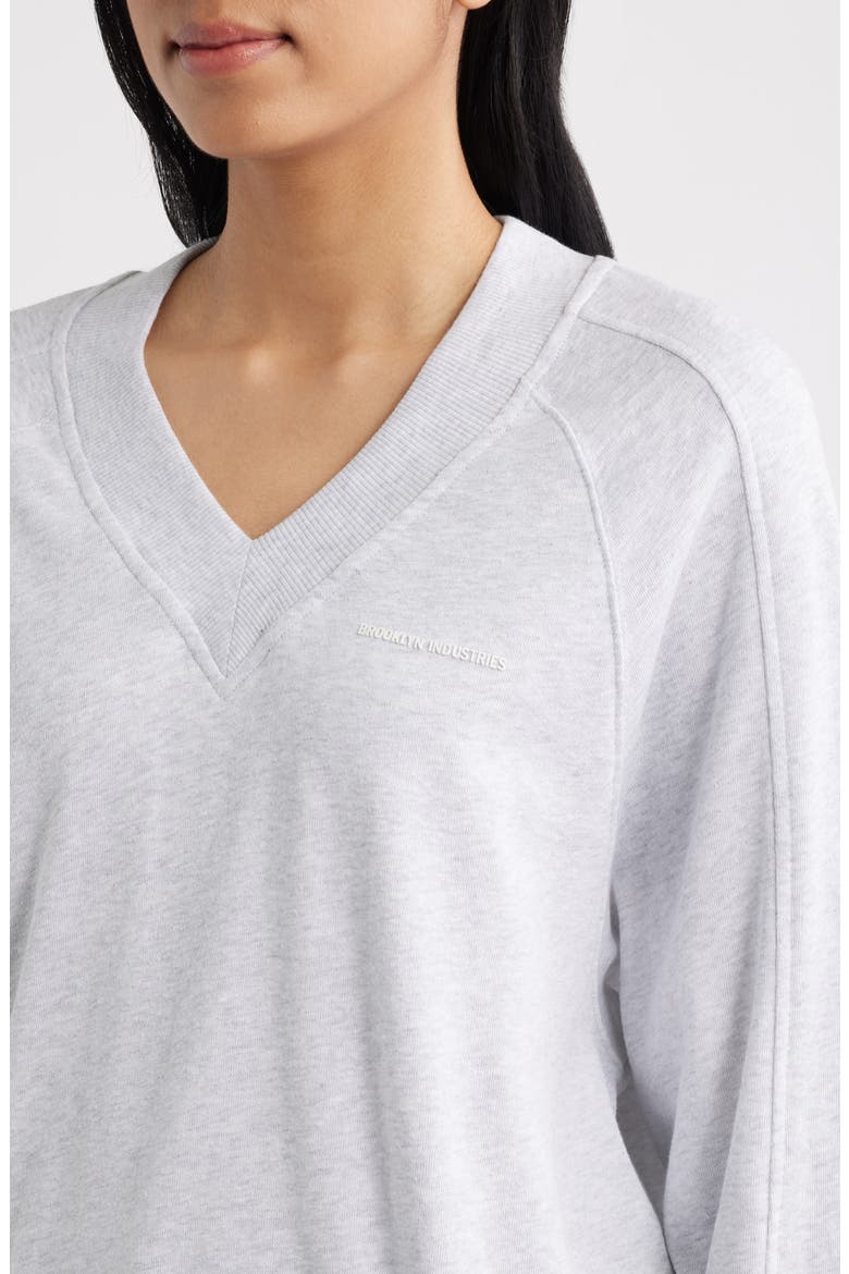 V-Neck Sweatshirt, Alternate, color, GREY MELANGE