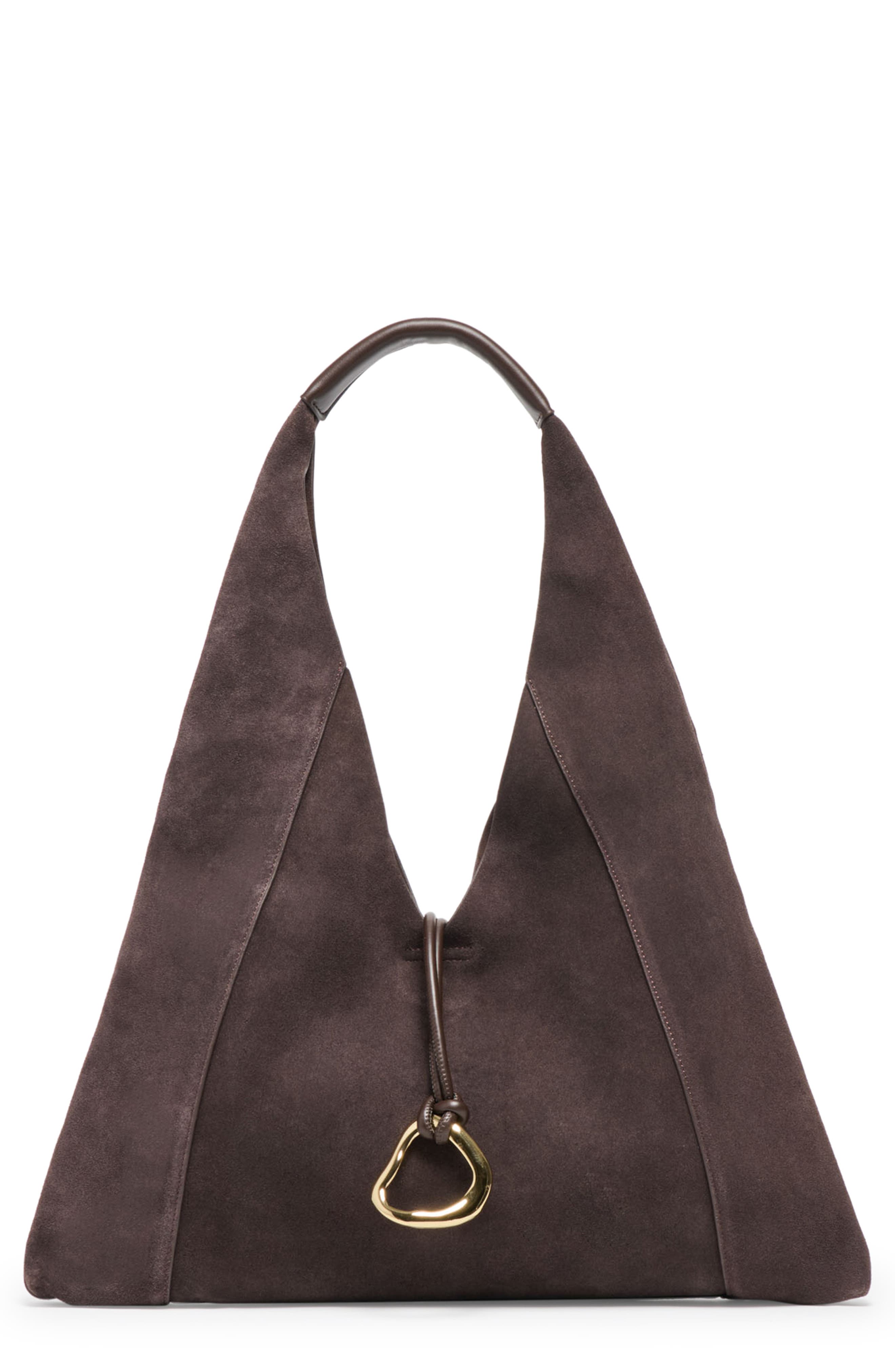 Dolce Vita Malin Suede Hobo Bag, Main, color, Chocolate