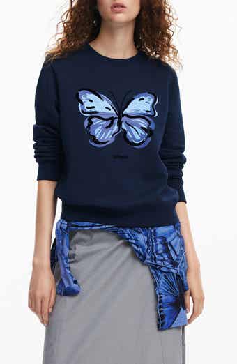 Butterfly Crewneck Cotton Sweatshirt