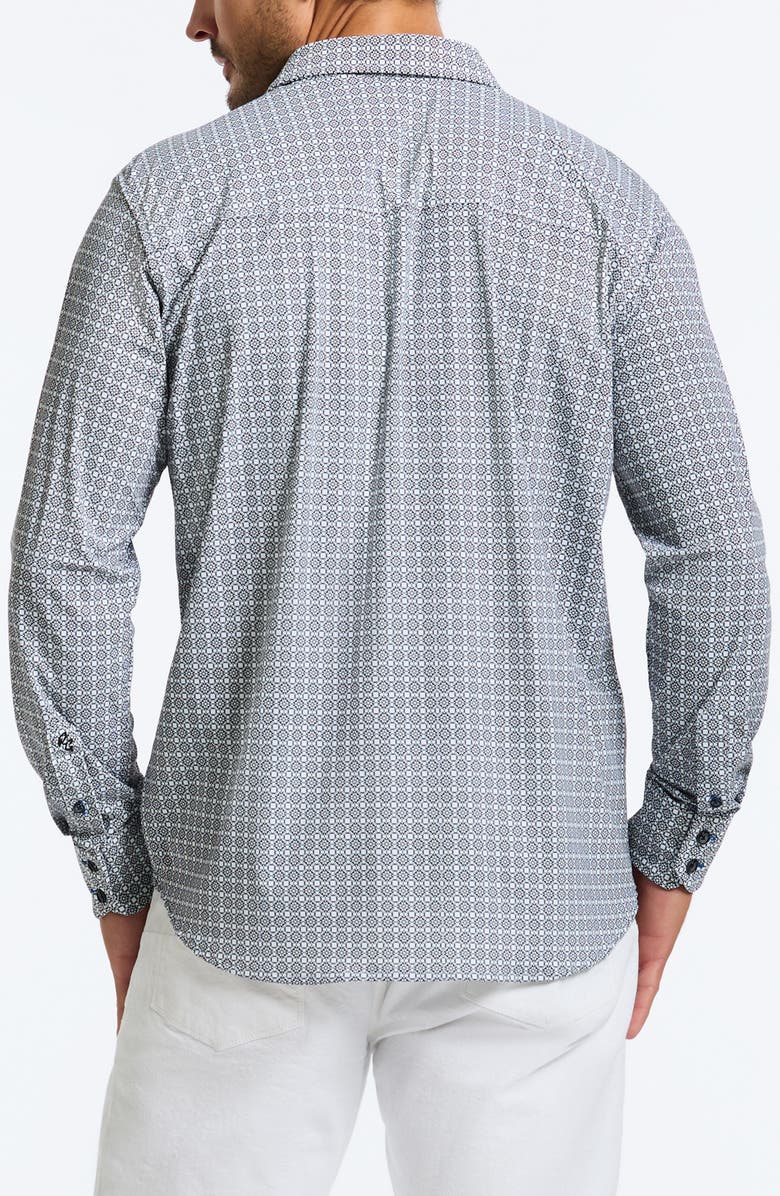 Robert Graham Gresham Classic Fit Geo Print Knit Button-Up Shirt, Alternate, color, 