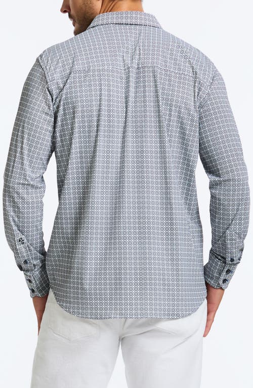 Robert Graham Gresham Classic Fit Geo Print Knit Button-up Shirt In Black