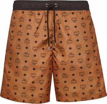 Monogram Print Swim Trunks