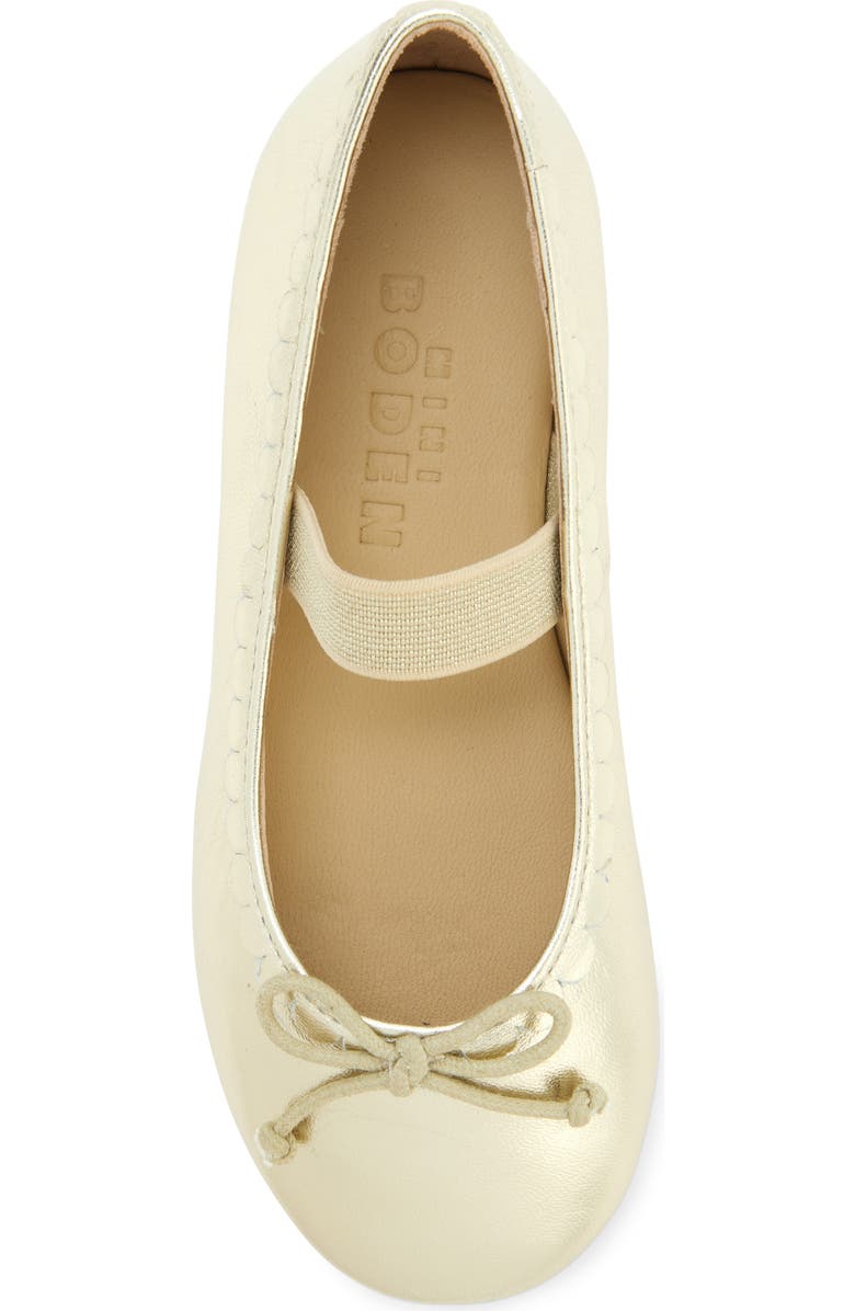 Mini Boden Kids' Metallic Ballet Flat, Alternate, color, Gold Metallic
