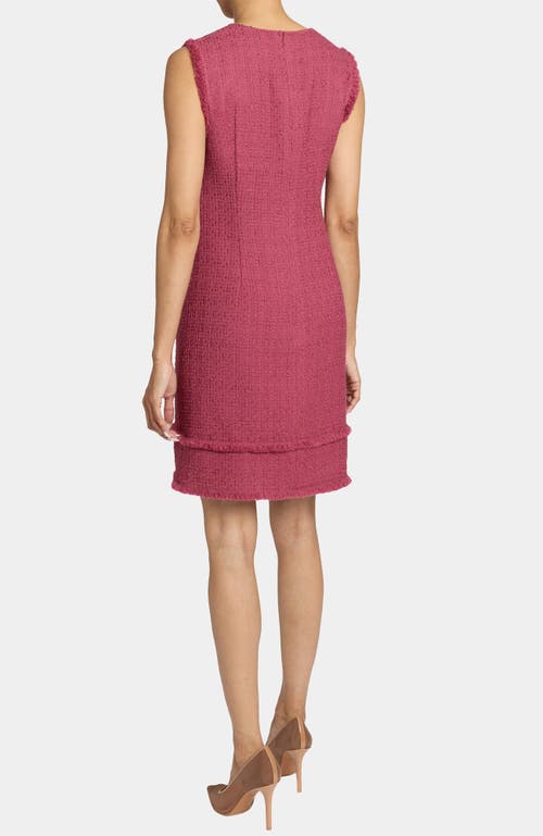 Santorelli Aretha Sleeveless Shift Tweed Dress In Pink
