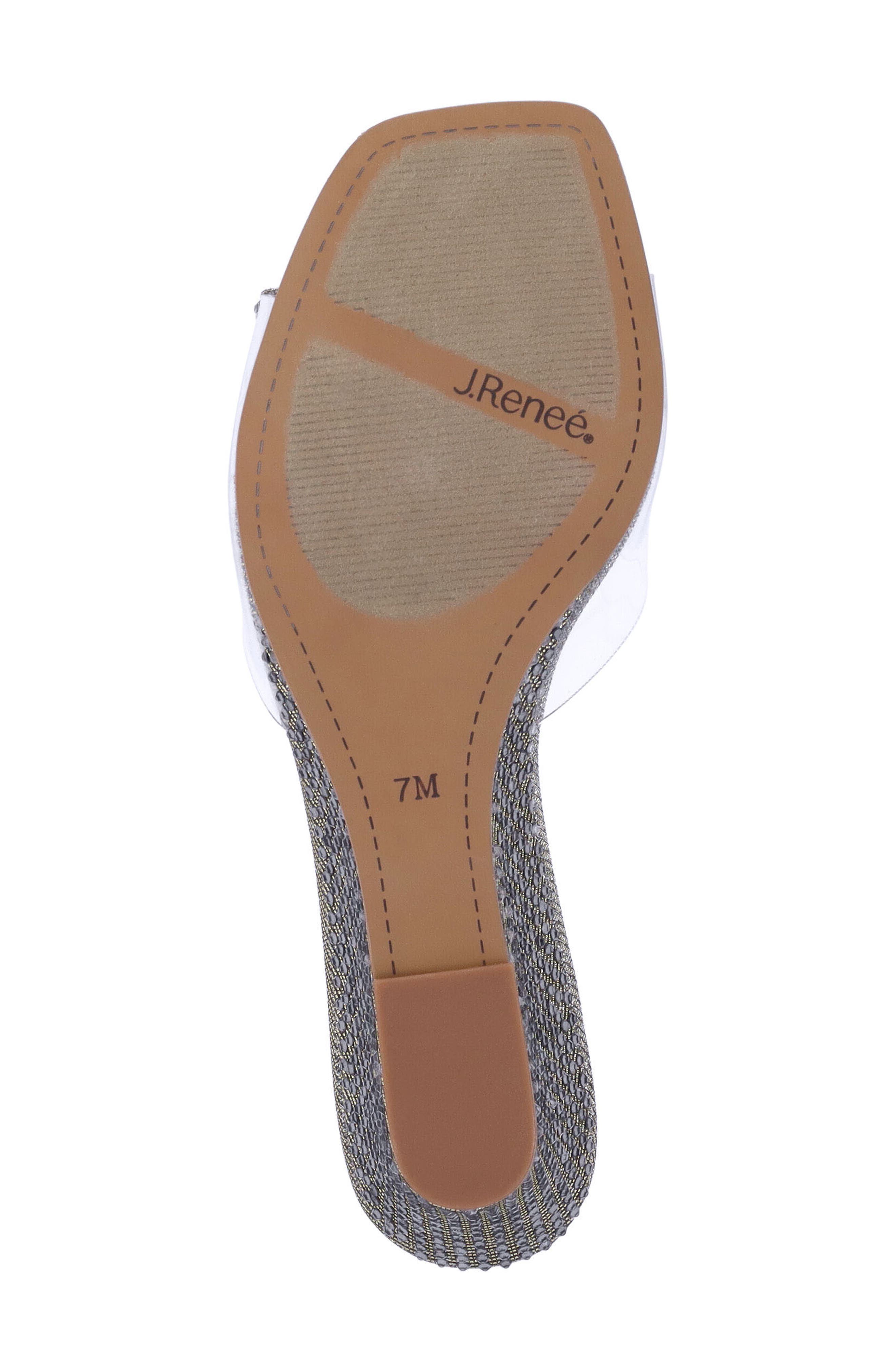 J. Reneé Eris Wedge Slide Sandal, Alternate, color, Clear/ Pewter