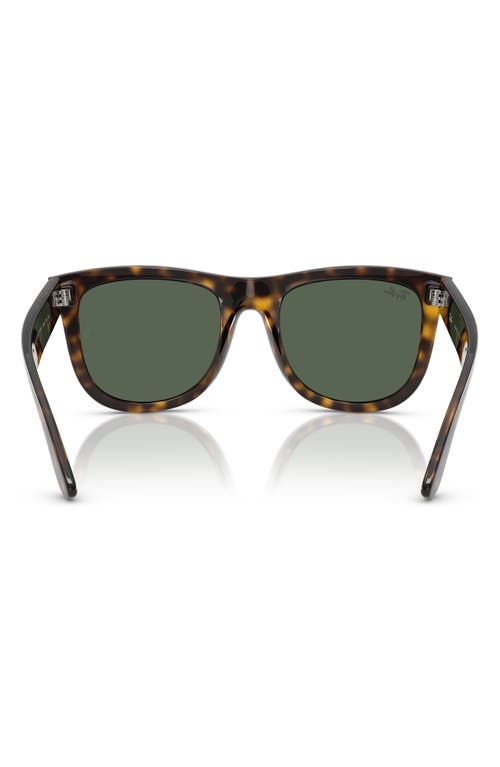 Ray Ban Wayfarer Reverse Sunglasses Dark Havana Frame Green Lenses 50-22 In Dark Havana