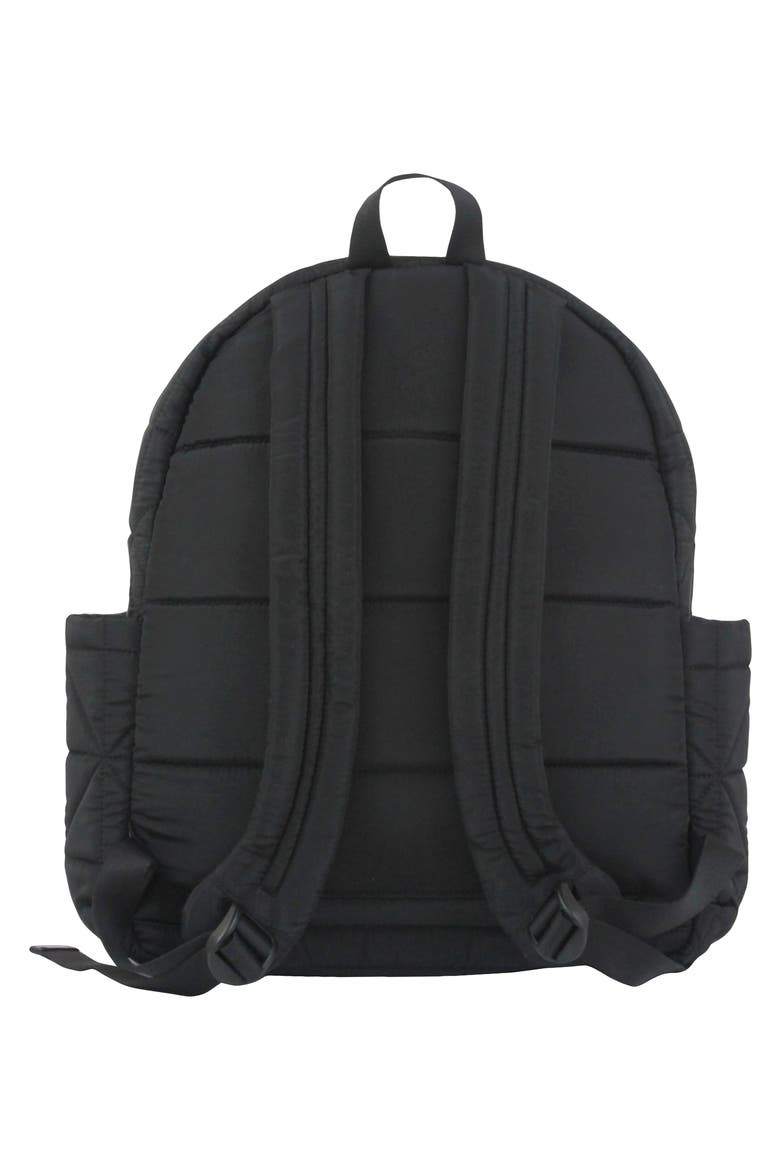 Quilted Water Resistant Nylon Diaper Backpack, Alternate, color, BLACK