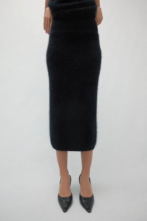 Naked Cashmere Francesca Brushed Cashmere Midi Skirt In Black