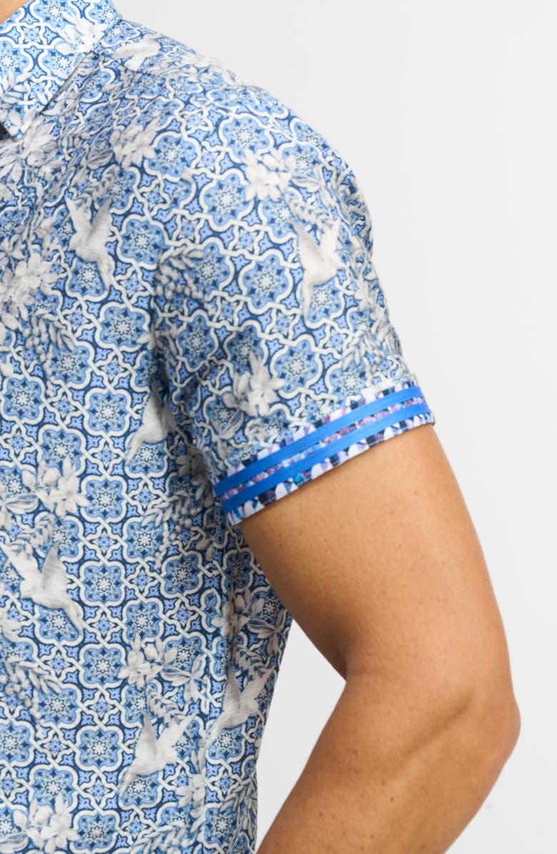 Robert Graham Olin Short Sleeve Button-Up Shirt, Alternate, color, 