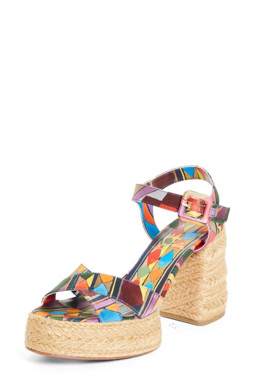 Christian Louboutin Calakala Espadrille Platform Sandal In Multi