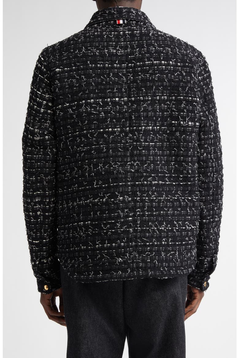 Denim Ribbon Tweed Jacket, Alternate, color, BLACK