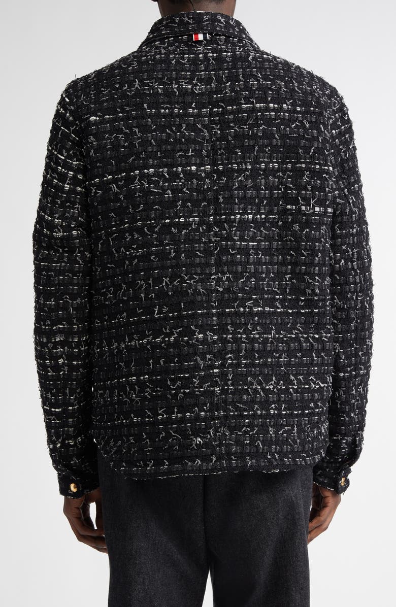 Thom Browne Denim Ribbon Tweed Jacket, Alternate, color, 