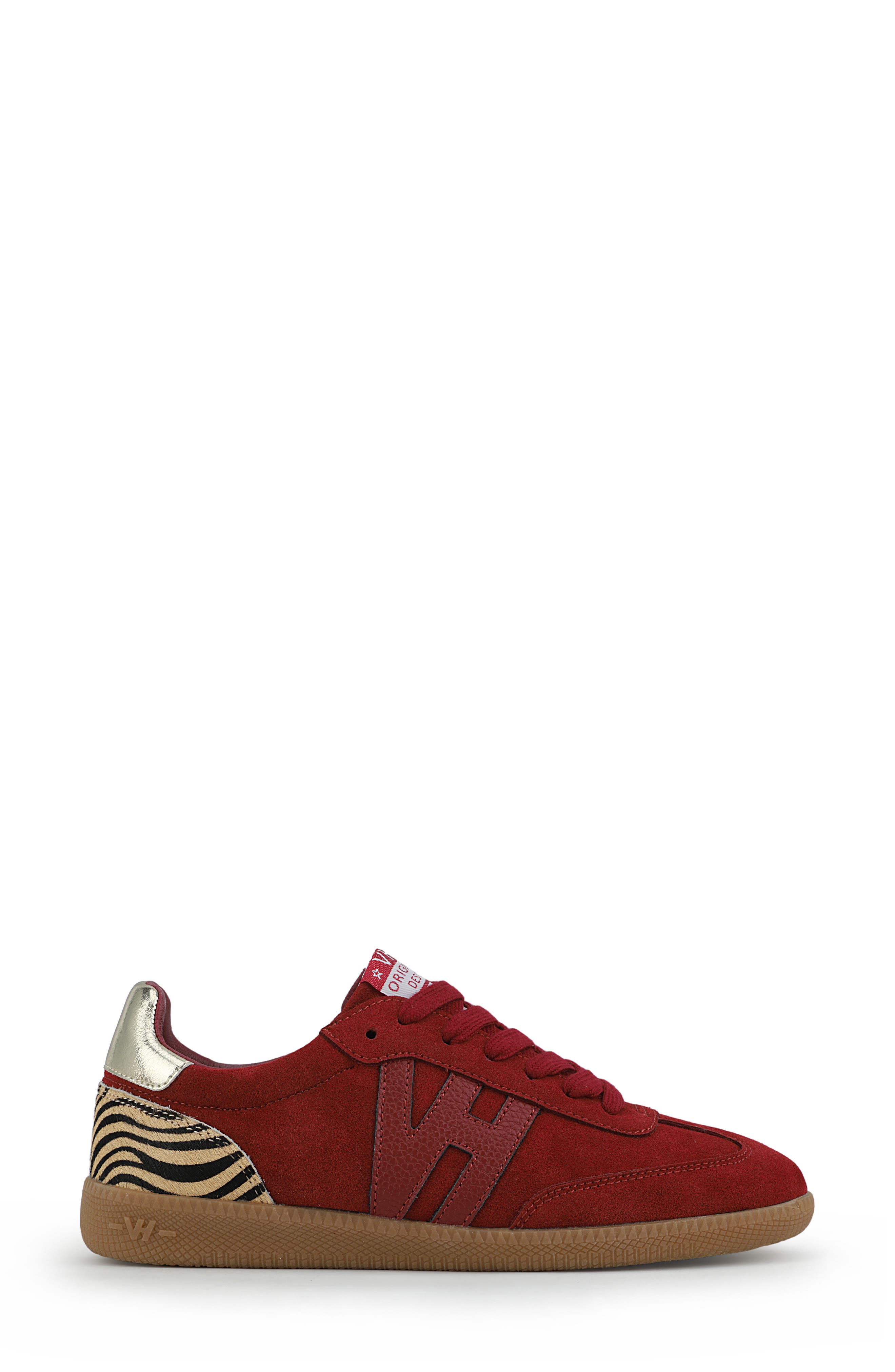 Dreamer Faux-Shearling & Leather Sneaker, Alternate, color, BURGANDY/ TIGER PRINT