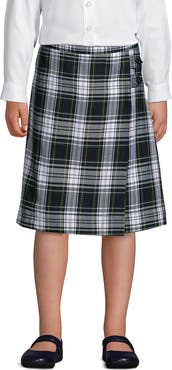 Lands' End School Uniform Girls Plaid A-line Skirt Below the Knee