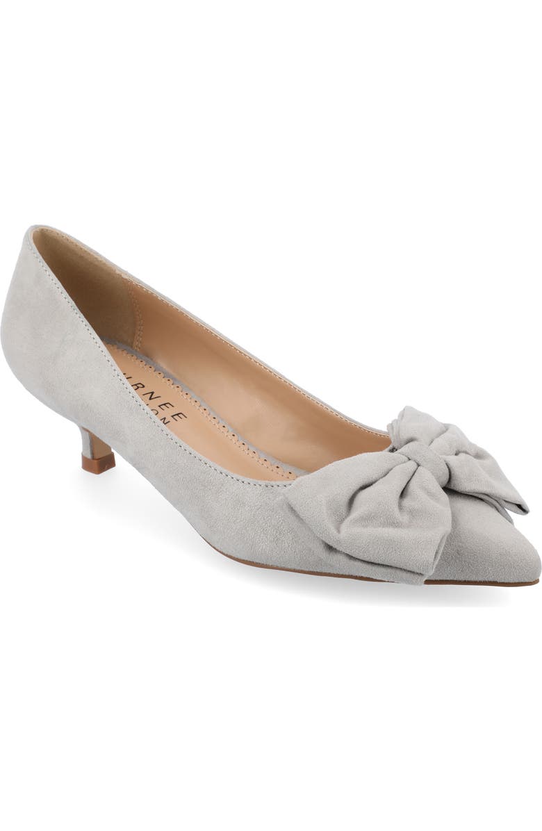 Journee Collection JOURNEE Orana Bow Kitten Heel Pump, Main, color, Grey