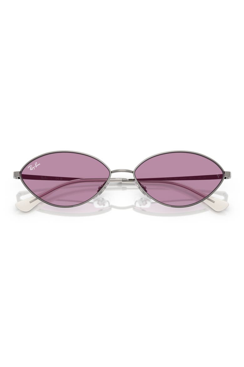 Kai 56mm Oval Sunglasses, Alternate, color, GUNMETAL DARK VIOLET