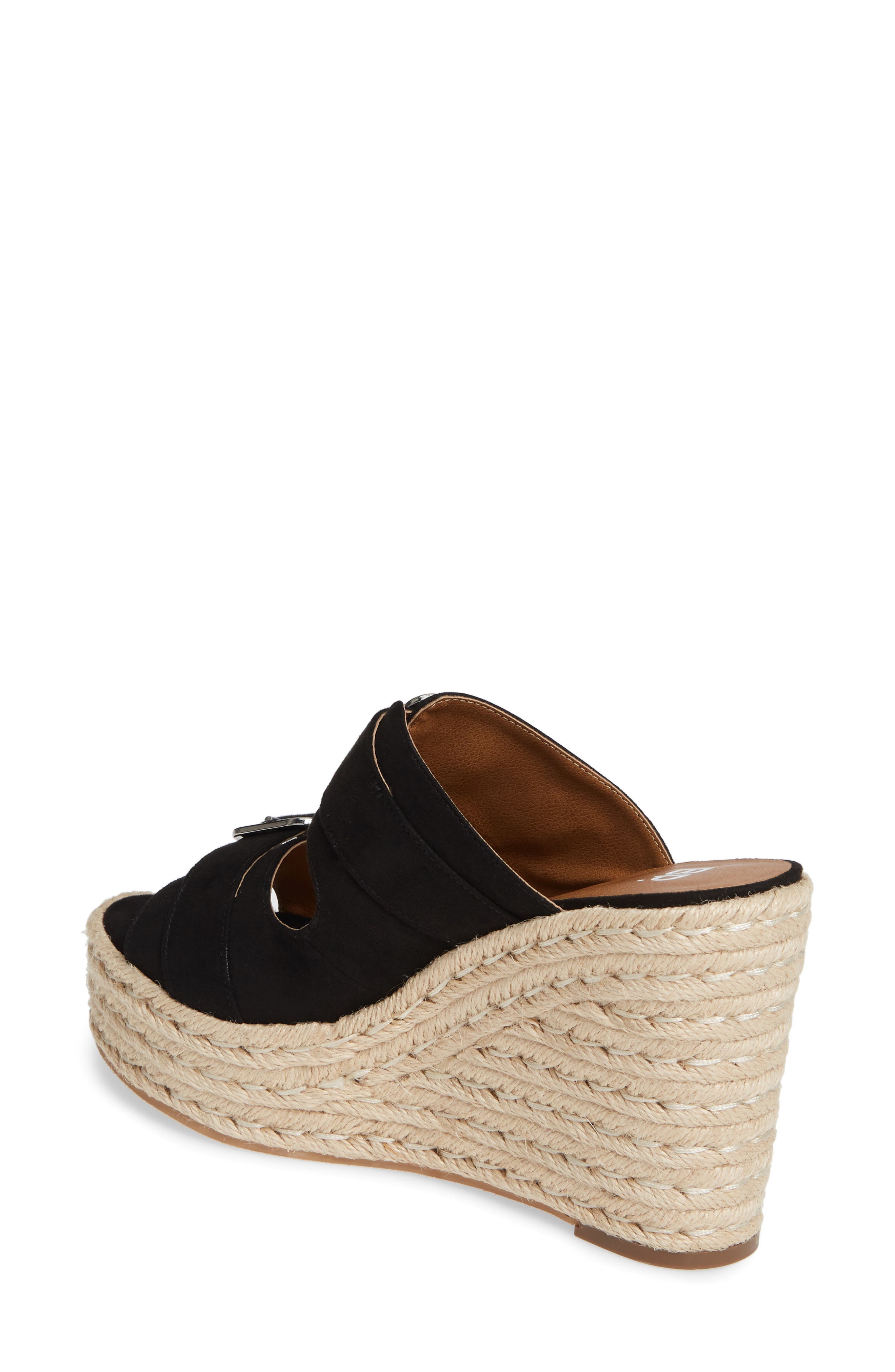 Dani Espadrille Wedge Sandal, Alternate, color, BLACK FAUX SUEDE