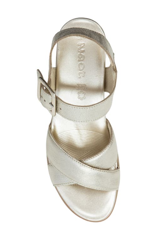 Naot Elite Platform Sandal In Radiant Gold Leather