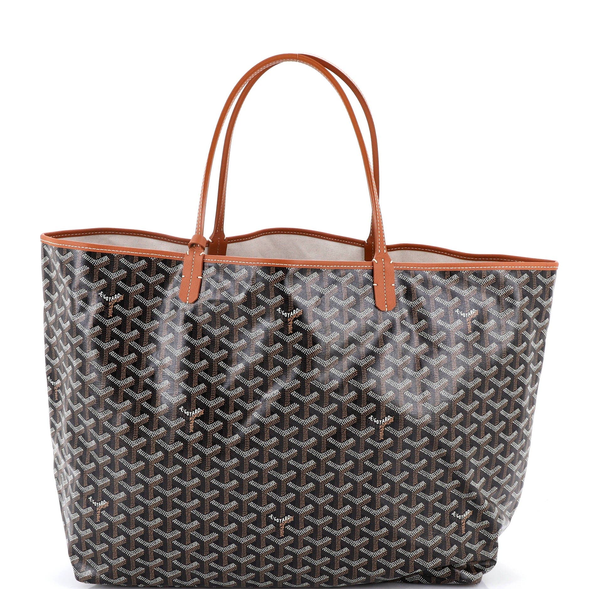 Pre-Owned Goyard Saint Louis Tote Coated Canvas GM, Main, color, Brown