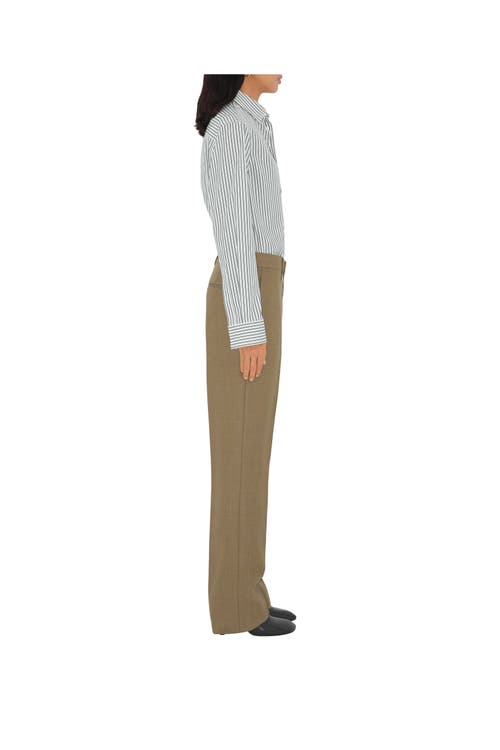Shop Burberry Wool Tailored Trousers In Linden/mountain