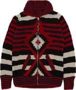 Fortela Diamond Pattern Merino Wool Cardigan