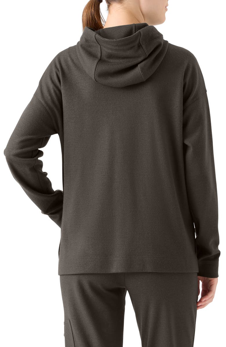 Akris punto Wool Full Zip Hoodie, Alternate, color, Bark