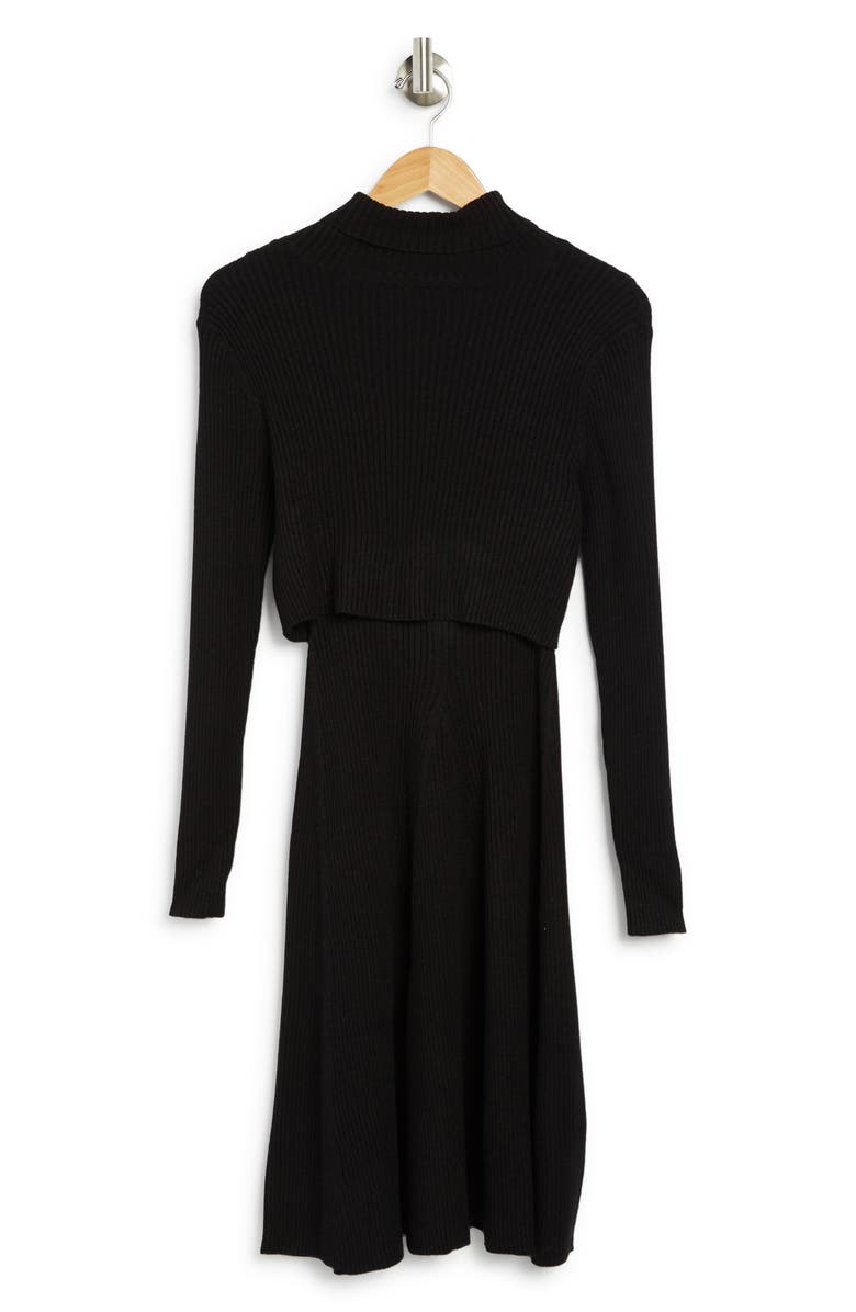 STITCHDROP 2-Fer Mock Neck Sweater Dress, Alternate, color, 