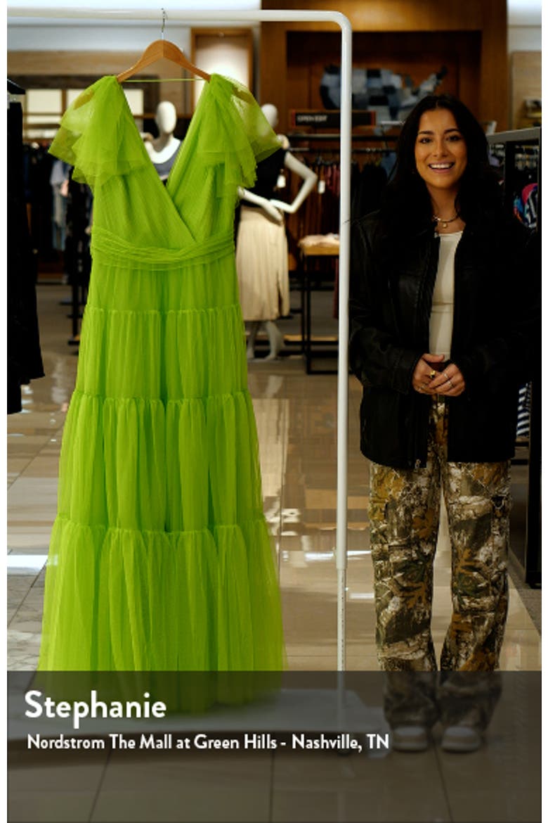 Flutter Sleeve Tiered Tulle Gown video
