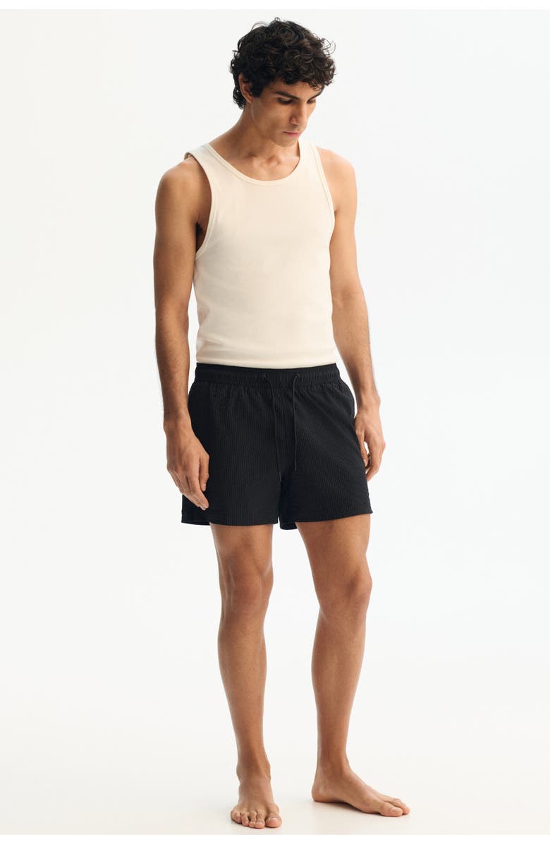 H&M Seersucker swim shorts, Alternate, color, Black